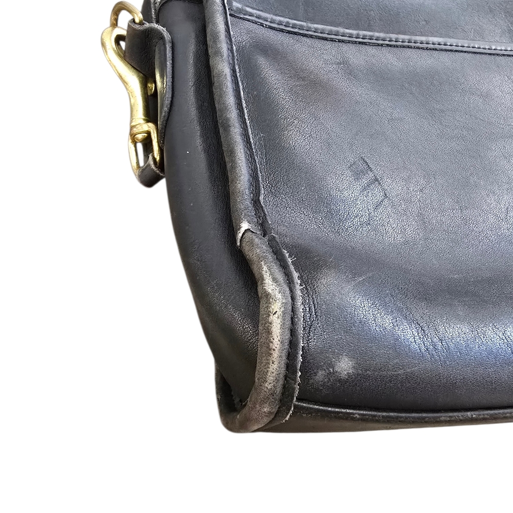 Coach Black Leather Crossbody Bag with Gold Accents - Picture 7 of 12